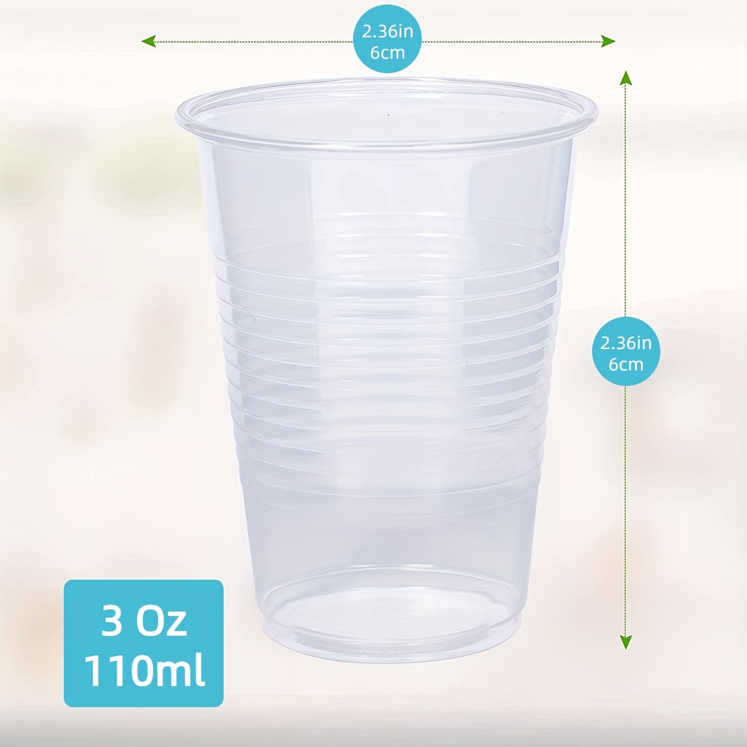 90pcs 3oz Transparent Plastic Cup Eco-Friendly Disposable Drink Cup