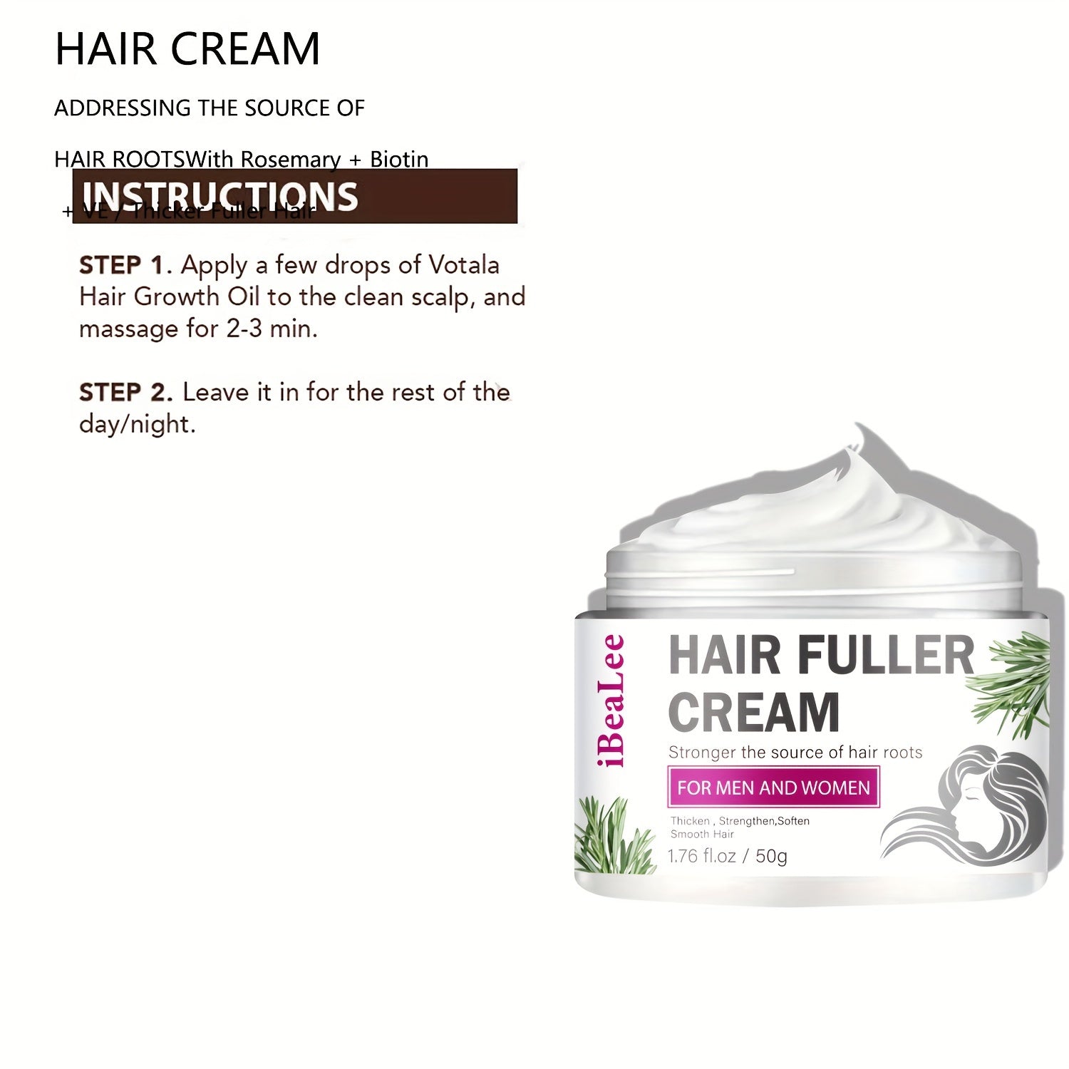 Hair Fuller Cream With Biotin Repairs Damaged Hair