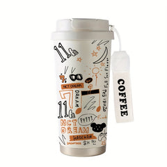 530ml Musical Note Graffiti Thermos Insulated Coffee Cup Men Party Gift