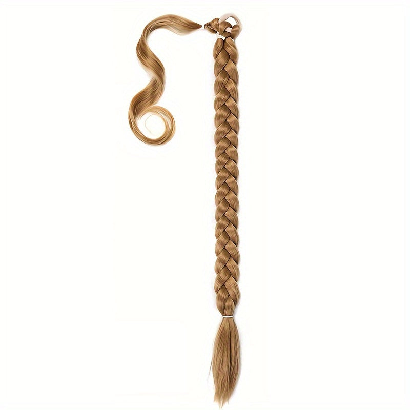 DIY Braided Ponytail Extensions Elastic Lace Wraparound Hair Piece