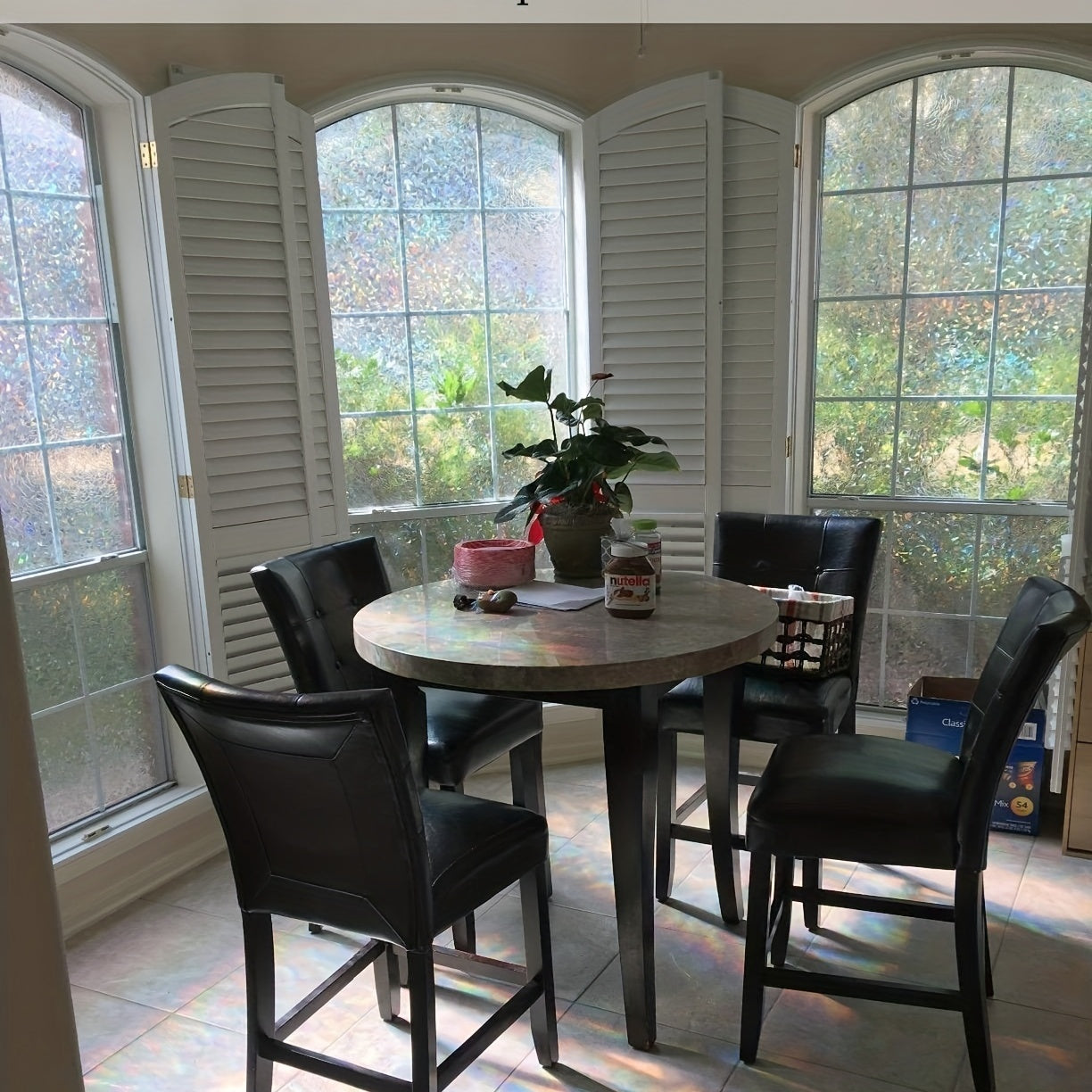 Rainbow Privacy Film Clings - Decorative 3D Vinyl Stained Glass Decals