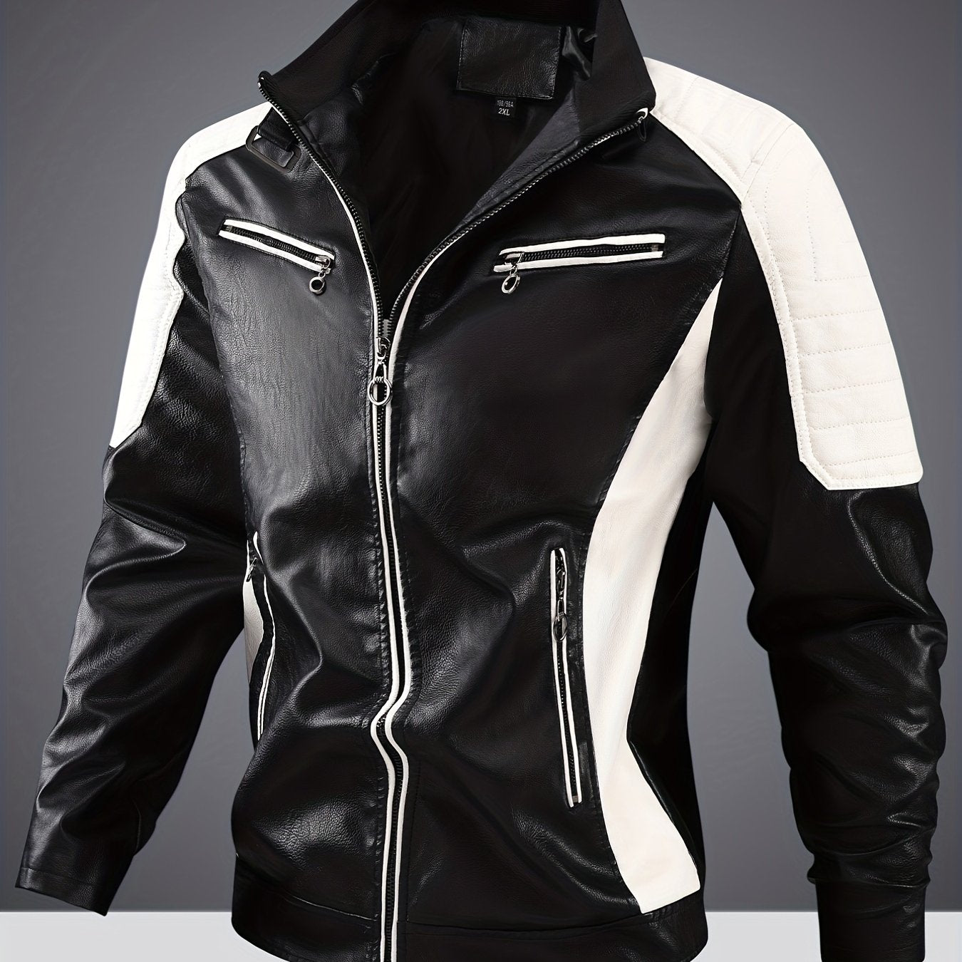 Men's Vintage Leather Jackets Fleece Outwear Casual Motorcycle