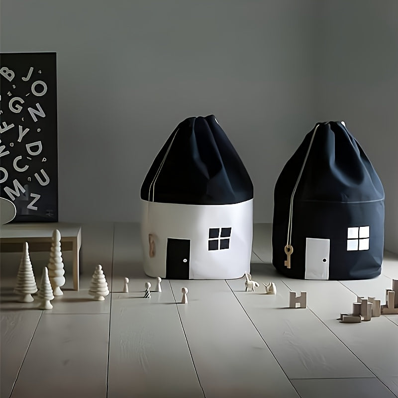 Nordic House Shaped Storage Bag & Organizer Hanging Loop Clothes Hamper