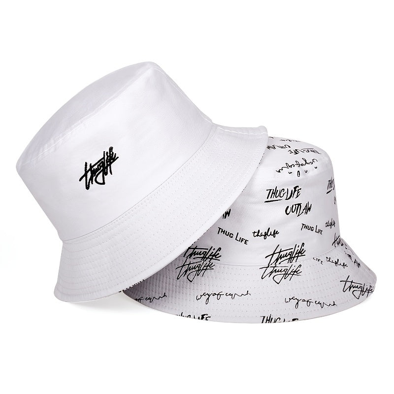 Thug Life Full Print Reversible Beach Hats for Men and Women
