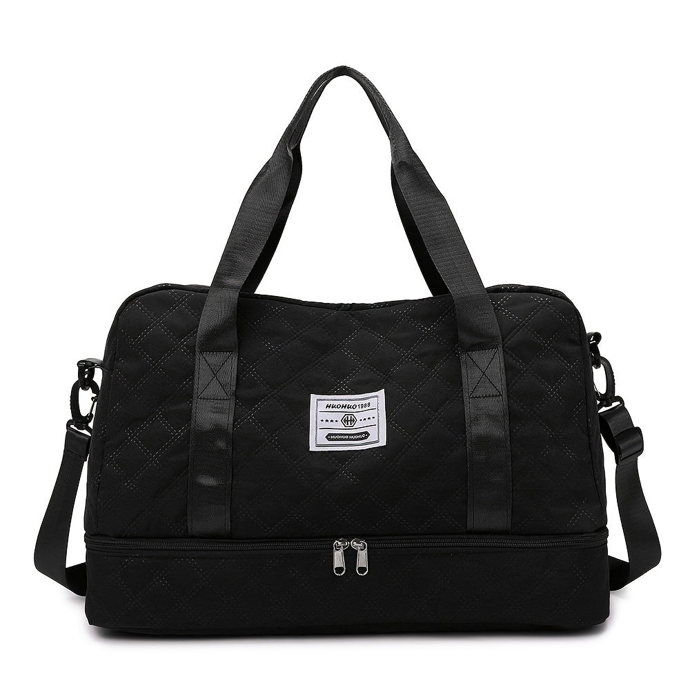 Nylon Sports Duffel Bag with Wet Dry Compartment & Shoe Pocket