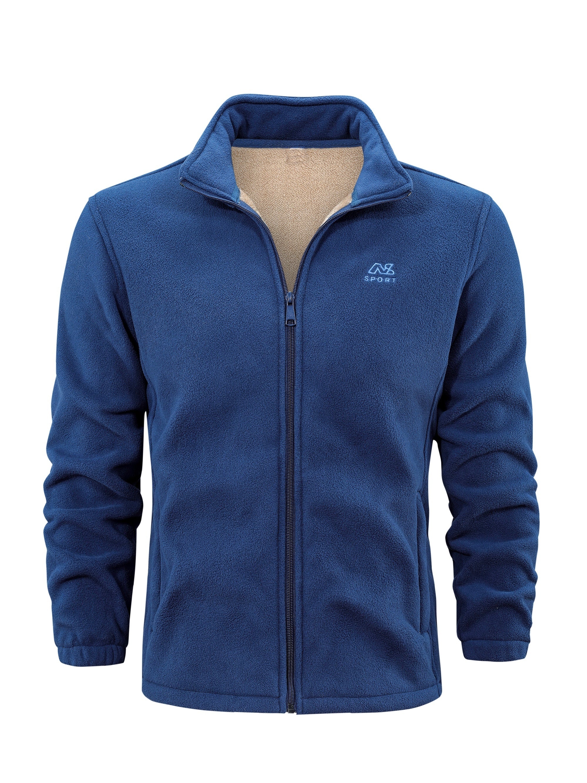 Casual Fleece Jacket Men's Comfortable Zip Up Coat For Winter