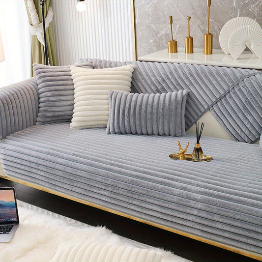 Machine Washable Sofa Slipcover Non Slip Rabbit Fur Cover for Bedroom