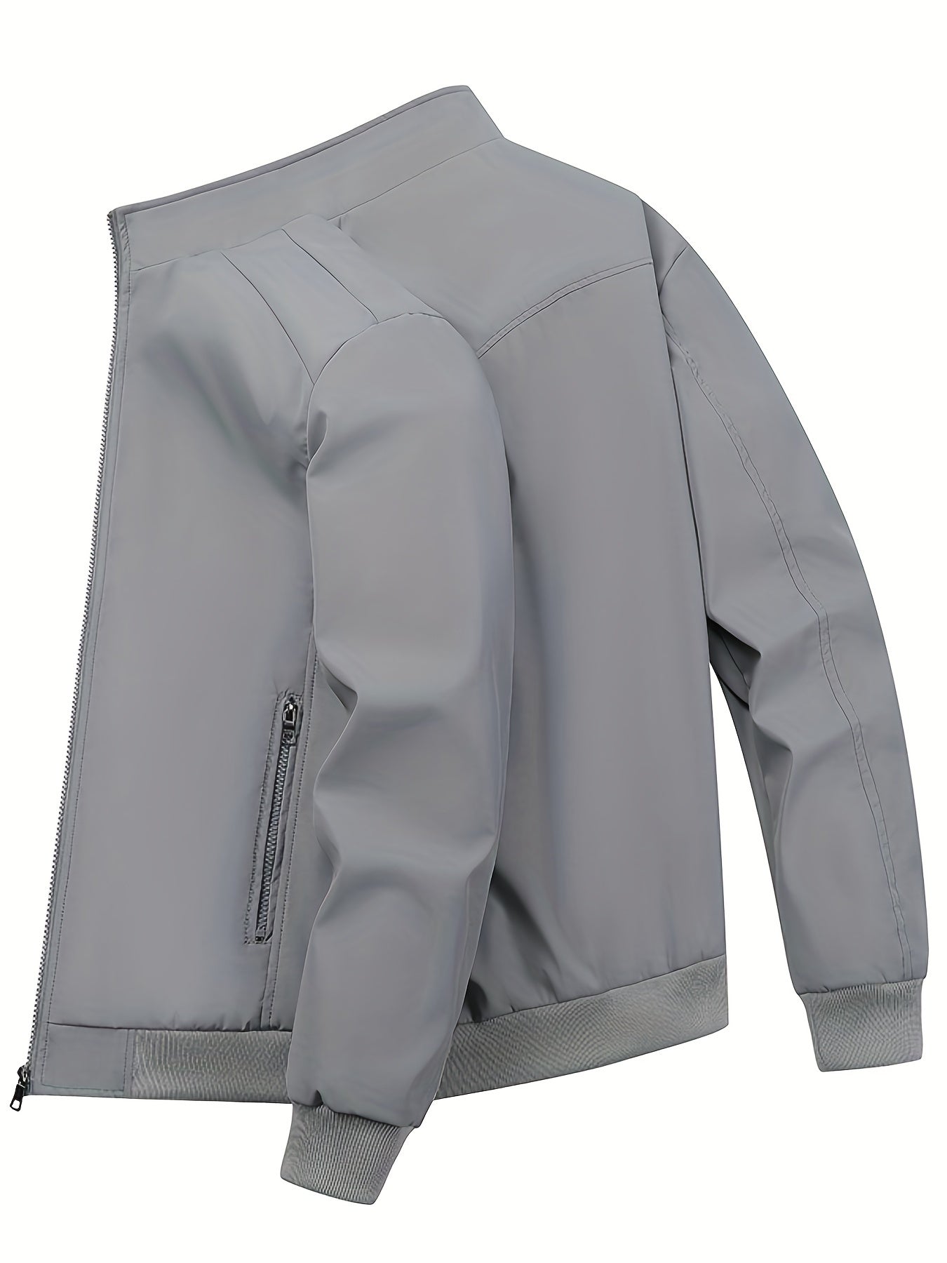 Men's Lightweight Windbreaker Jacket Stand Collar Zip Up Coat