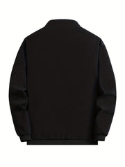 Men's Casual Zipper Pockets Stand Collar Jacket Coat