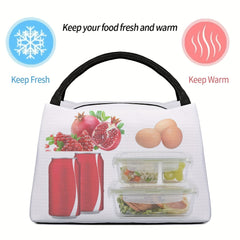 Rose Flower Insulated Lunch Bag for Camping Picnic Beach