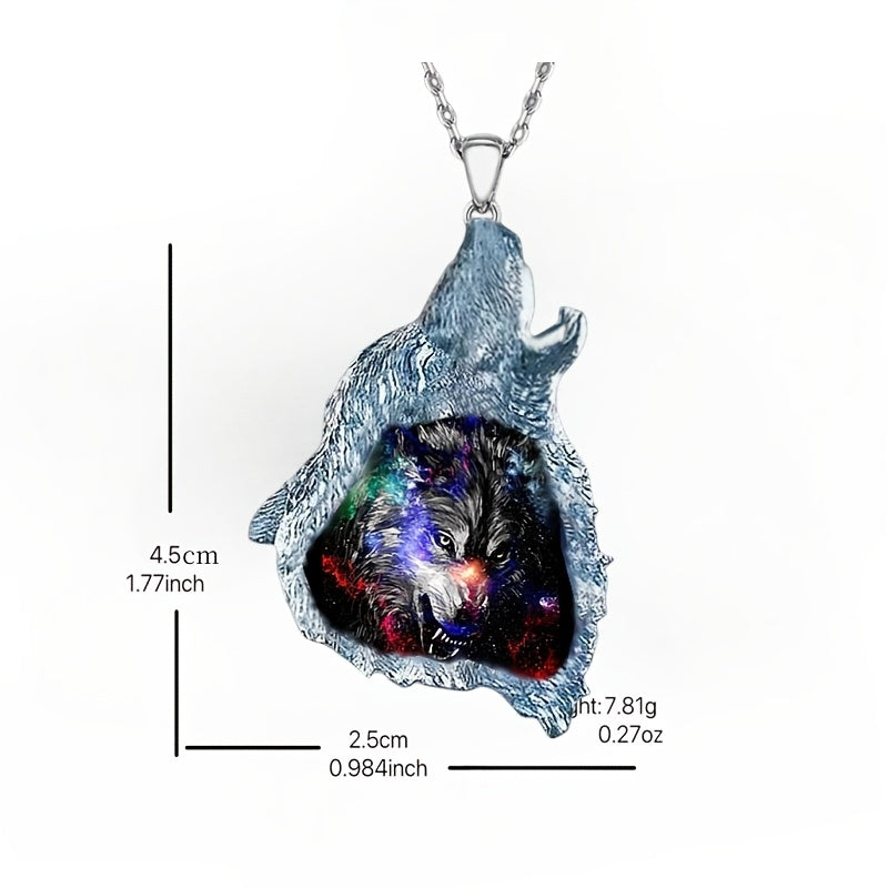 Girl's Wolf King Pendant Necklace Party Jewelry Accessories Birthday Gift