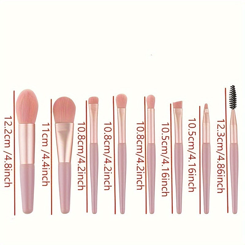 8 Pcs Portable Soft Makeup Brushes Set Multicolor With Bag