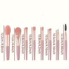 8 Pcs Portable Soft Makeup Brushes Set Multicolor With Bag