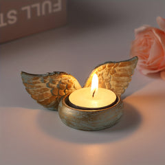 Green Angel Wings Tealight Candle Holders Resin Votive Candle Holder