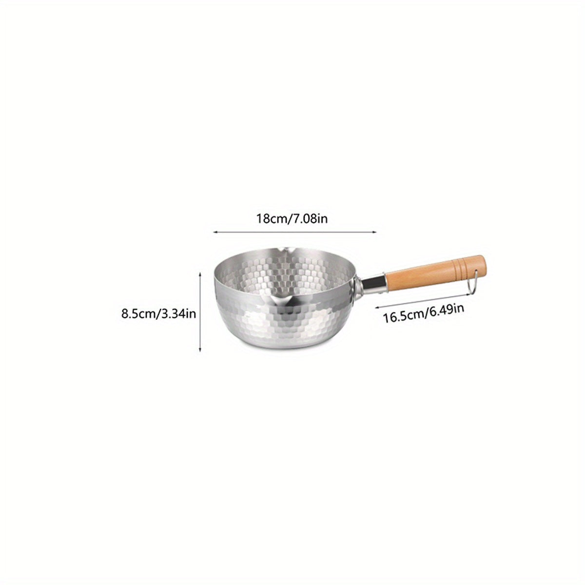 Stainless Steel Milk Pot Pan Wooden Handle for Cooking and Serving