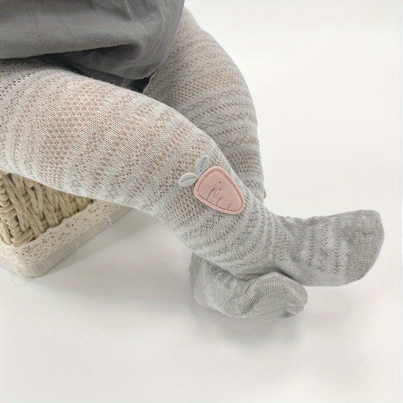 Baby Girls Carrot Decor Pantyhose Mesh Thin Tights For Spring Summer
