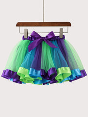 Toddler Girls Bow Mesh Tutu Skirt for Birthday Party Ballet Dance