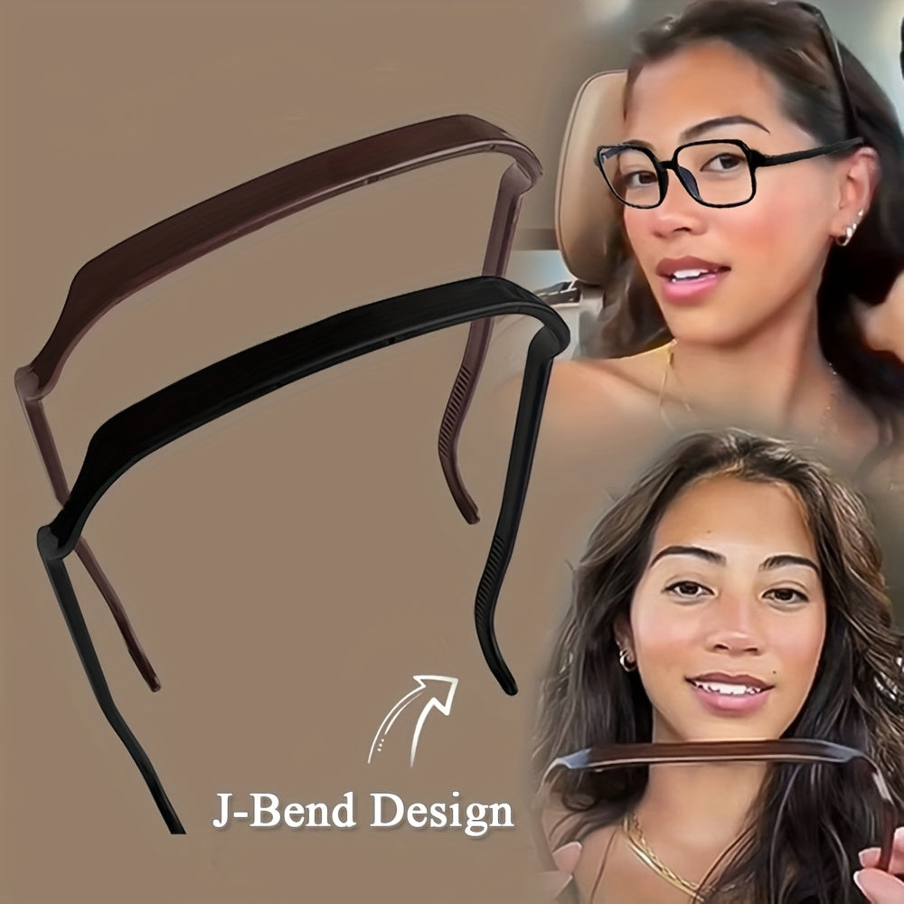 2pcs Girl's Square Sunglasses Headband Curly Thick Hair Headband