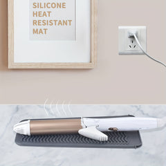 Heat Resistant Silicone Travel Mat for Curling Irons, Hair Straightener
