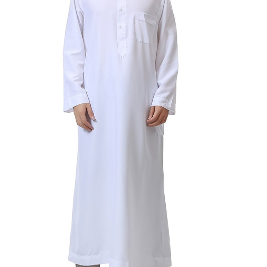 Muslim Men Long Sleeve Thobe Middle East Saudi Arab Kaftan Islamic Robe