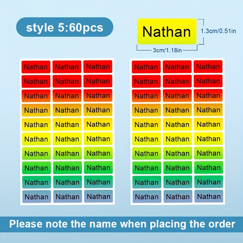 Custom Name Sticker Waterproof Office School Supplies