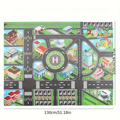City Traffic Parking Lot Urban Theme Game Mat with Scene Map