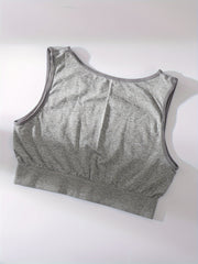 Seamless Tank Crop Top Crew Neck Sleeveless Sports Top