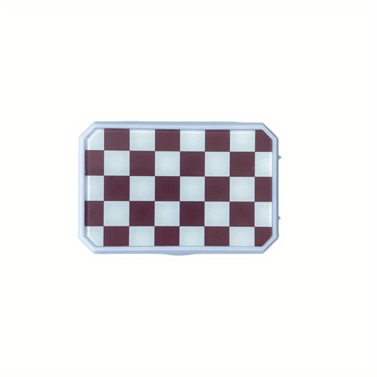 Plaid Lens Case Travel Kit with Mirror and Tweezers