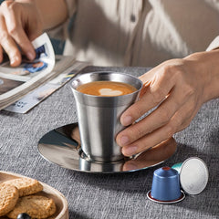 9oz Stainless Steel Double Walled Coffee Mug - Insulated & Reusable