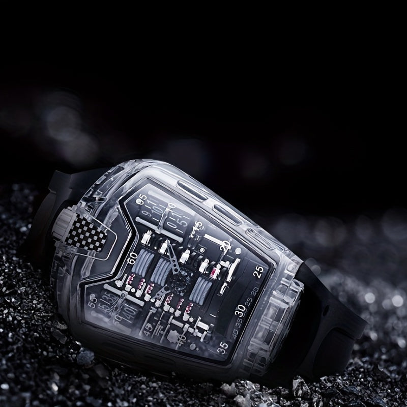 Engine Shape Men's Watch 16 Cylinder Transparent Wristwatch Men's Accessories
