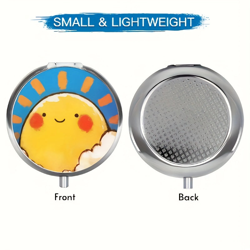 Smiling Sun Metal Medicine Box 3 Compartment Pill Organizer