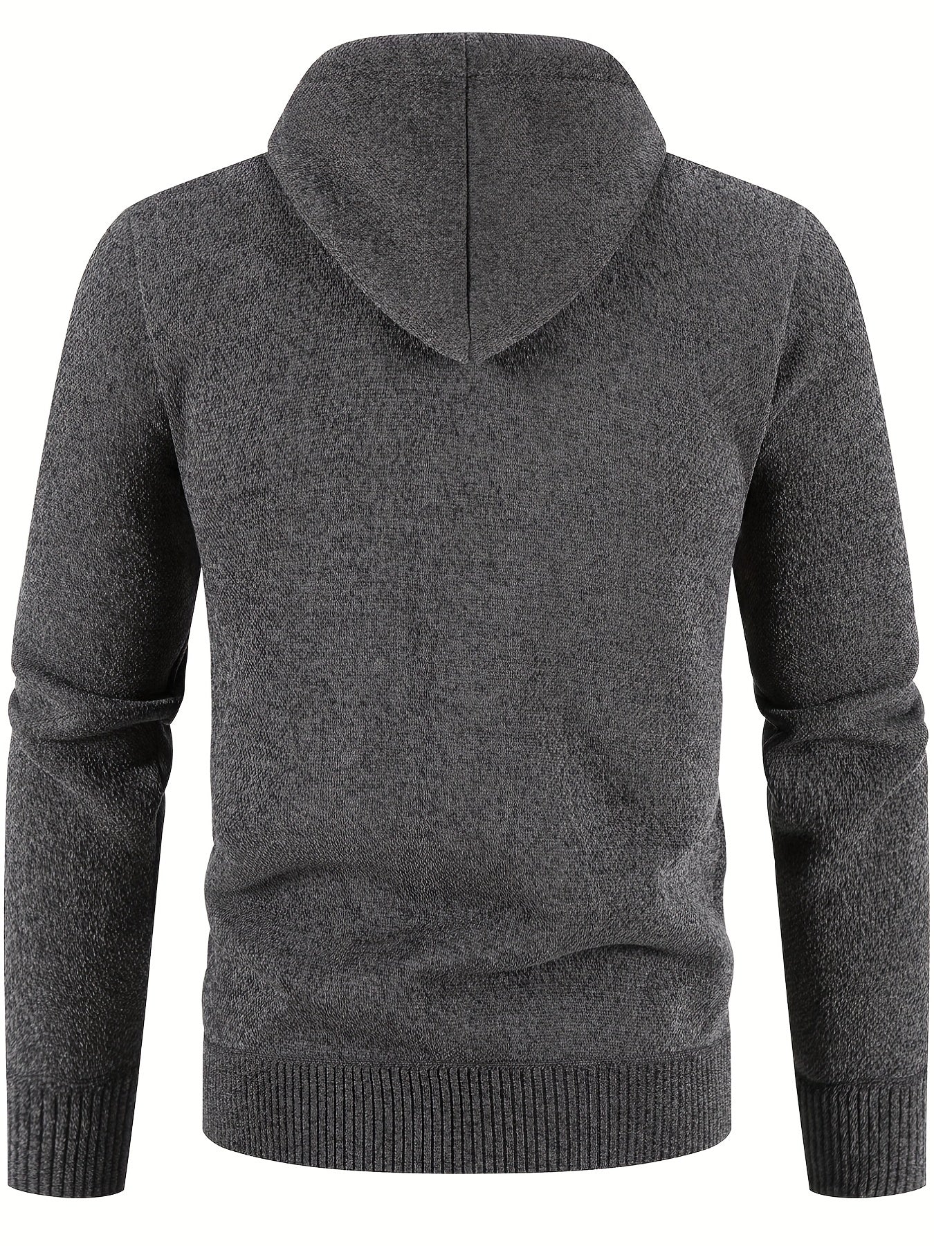 Men's Warm Fleece Hooded Jacket Solid Sport Sweatshirt Zip Up