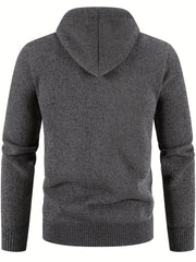 Men's Warm Fleece Hooded Jacket Solid Sport Sweatshirt Zip Up