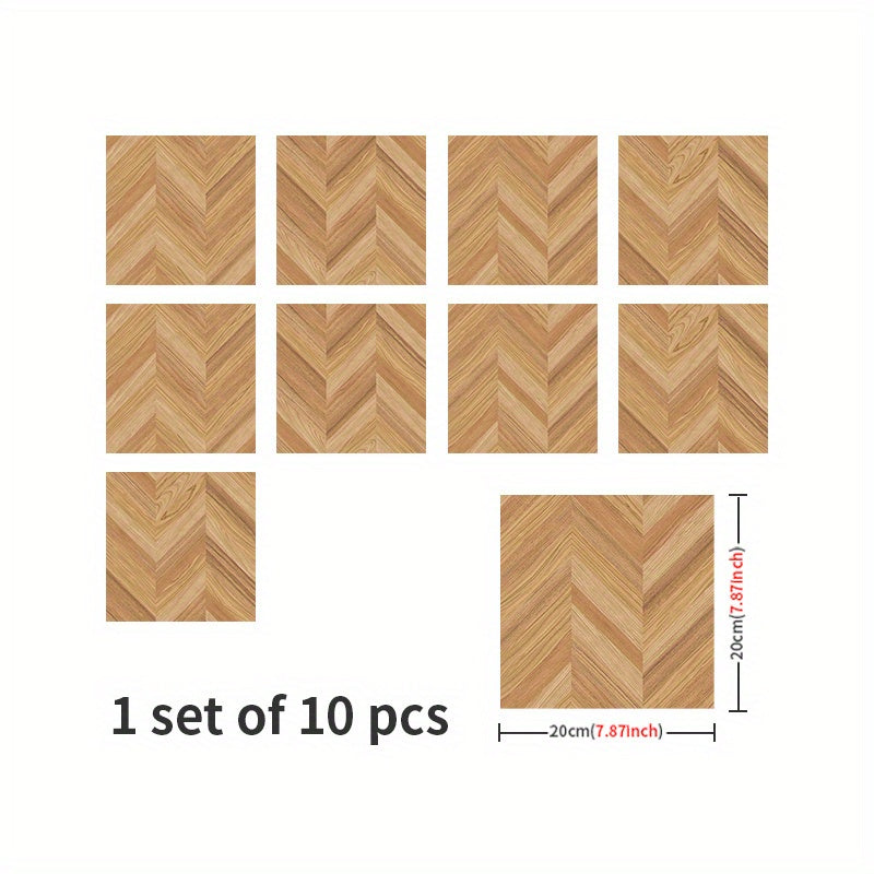 10pcs Floor Tile Sticker Self-adhesive Waterproof Wall Sticker Bedroom Accessori