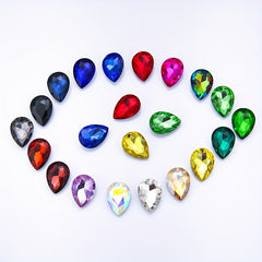 20pcs Glass Water Drop Drill Mobile Phone Sticker DIY Decoration Accessories
