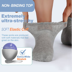 6 Pairs Diabetic Ankle Socks Viscose Blend Soft & Comfortable