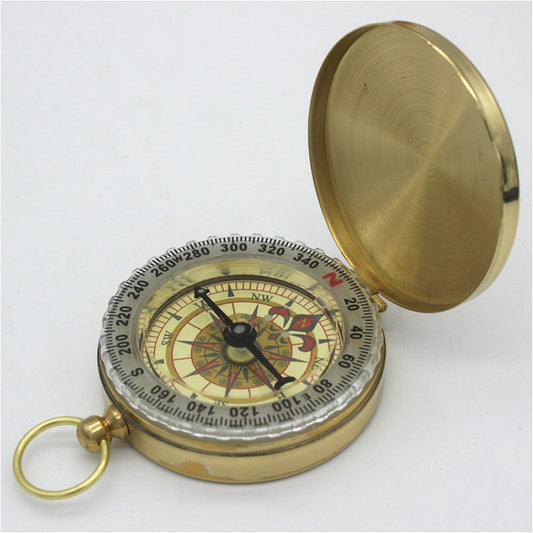 G50 Copper Pocket Watch & Compass Outdoor Tool