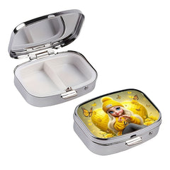 Love Girl Pill Case 2 Compartment Medicine Box Vitamin Pill Organizer