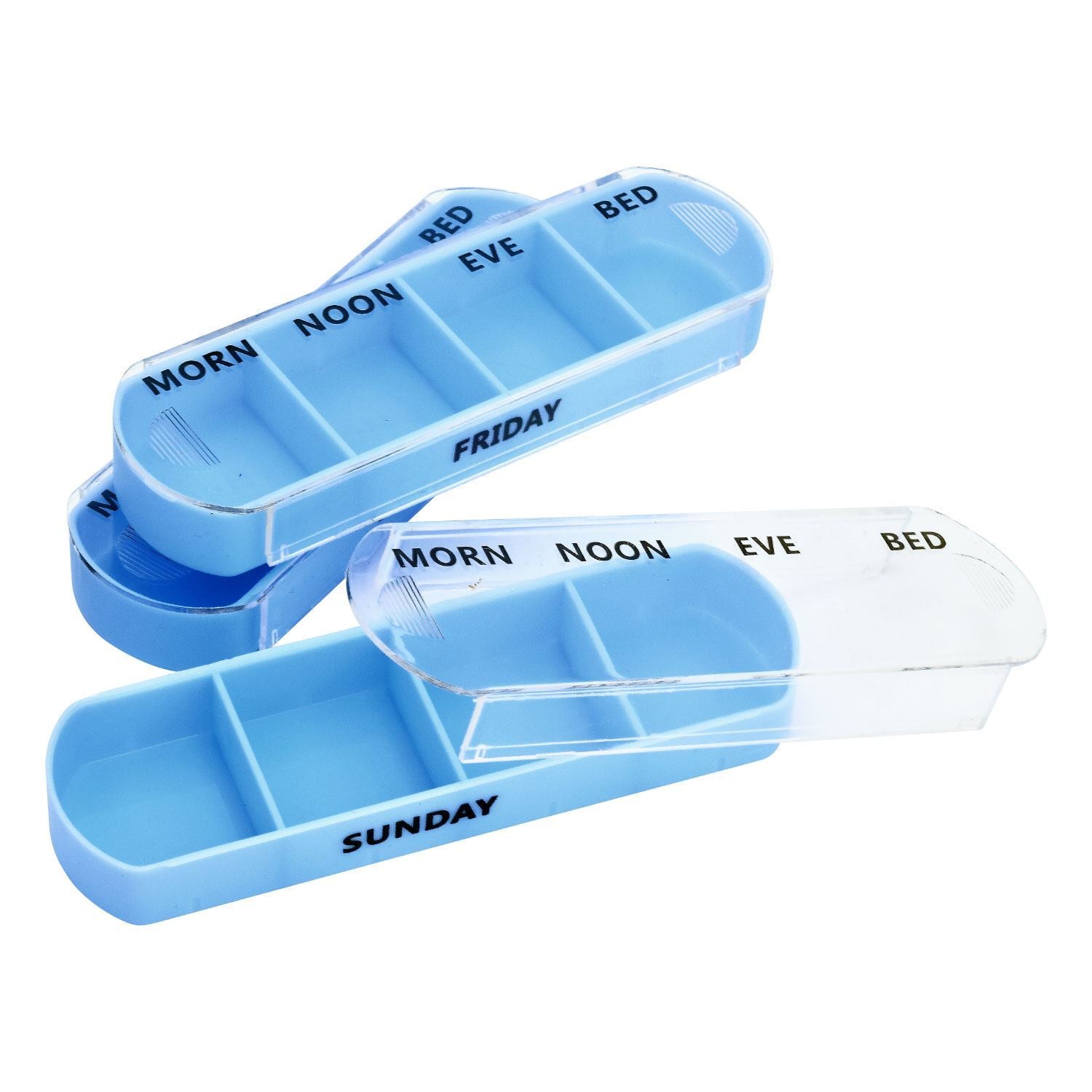 7 Day Weekly Pill Box Dispenser Organizer with Removable Modules