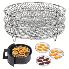 3 Tier Air Fryer Rack 304 Stainless Steel Stackable Dehydrator Racks