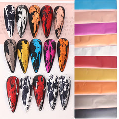 10pcs Golden Starry Nail Foils Matte Mirror Metal Paper Gel Polish Transfer