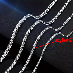 Men's Stainless Steel Necklace Cuban Double Chain