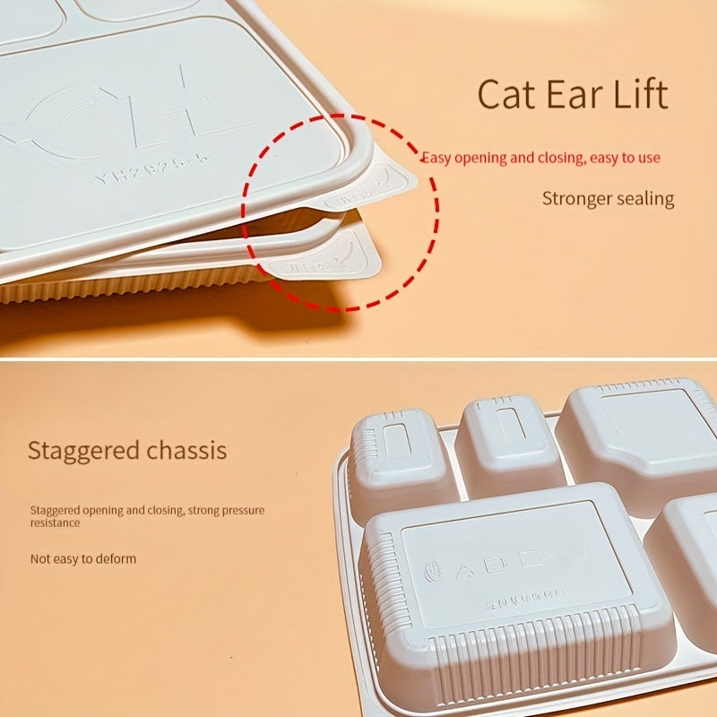 10pcs 1500ml Disposable Square Fast Food Lunch Box Biodegradable