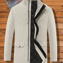 Men's Warm Flap Pocket Stand Collar Jacket