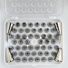 55pcs Cake Decorating Tip Set Piping Tips With Storage Box Baking Supplies