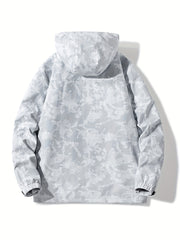 Detachable Hood Waterproof Camo Pattern Men's Jacket