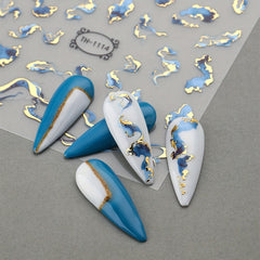 Golden Foil Nail Art Stickers Fantasy Theme Self Adhesive Glossy Finish