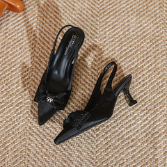 Women's Bowknot Slingback Pumps Stiletto Heels