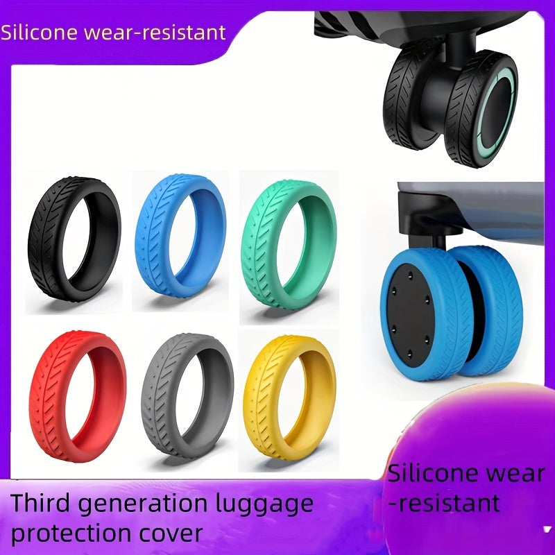 8pcs Luggage Wheel Covers Set Anti Slip Noise Reduction