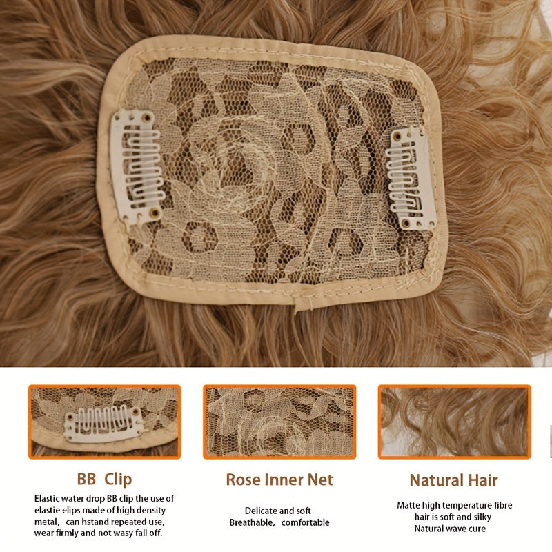 Fluffy Curly Hair Topper Synthetic Toupee Hairpiece Cover Increase Volume